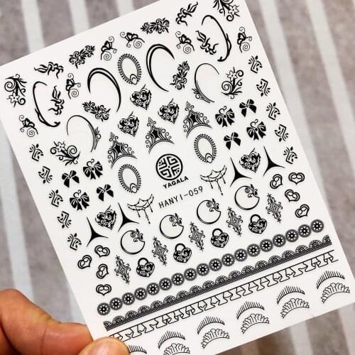 1 Sheet Newest Wavy Series design 3D nail art sticker back glue nail decals Japan type DIY decoration tools