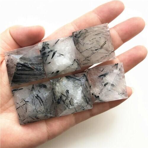 3-3.5cm Natural Black Tourmaline Pyramid Crystal Energy Point Meditation Decoration 1pc