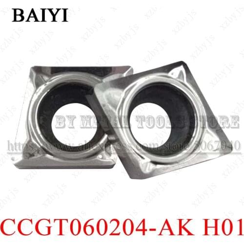 10pcs CCGT060204-AK H01 CCGT060204 AK H01 Carbide Aluminum Inserts CNC Cutter Lathe Aluminum blade Machine CCGT turning tools