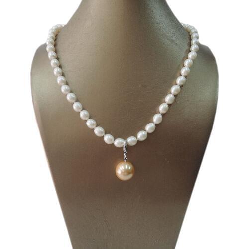 100% NATURE FRESHWATER PEARL NECKLACE-AAA HIGH QUALITY PEARL-FASHION NECKLACE