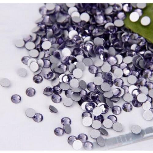 1440pcs/bag the light amethyst color Non Hotfix Flatback Rhinestones for Nails 3D Nail Art Decoration Glitter Crystal