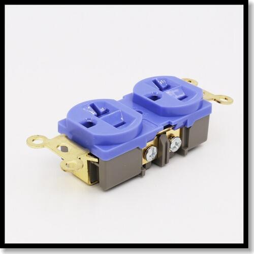 2PCS Hi-end US AC Power duplex Receptacle Socket, Gold Plated Wall Outlet Chassis HIFI
