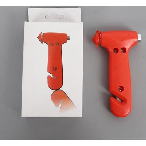 2 In 1 Safety Hammer Emergency Car Escape Hammer Glass Window Breaker Seat Belt Cutter Knife Car Emergency Tool Red Mini Hammer