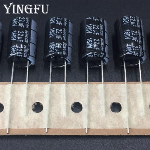 20pcs/Lot 22uF 160V SUNCON(SANYO) FAZ series 10x16mm 160V22uF Low Impedance Aluminum Electrolytic Capacitor