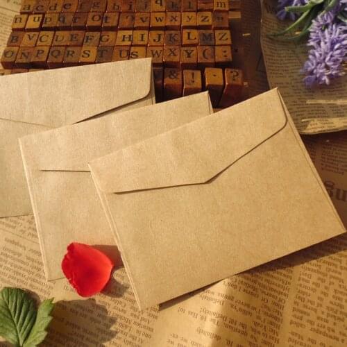 25pcs Kraft Blank Envelope Stationery Set Gift Card Envelopes Post Card Photo Storage Party Favor Paper Bag Mini 10X7.5cm