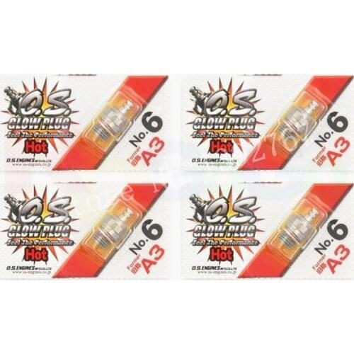 6Pcs 100% Original RC Parts Glow Plug OS O.S. Former A3 No.6 #6 Standard Glow Plug Spark Hot For RC Car Truck Nitro Engine