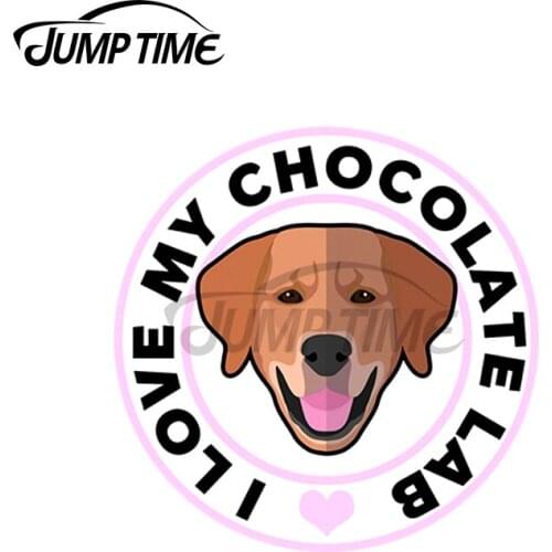 JumpTime 13 x 13cm For Love My Chocolate Lab Decal Creative Laptop Graffiti Stickers Motor Surfboard Vinyl Car Wrap for Vehicle