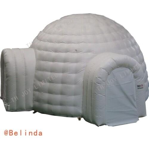 Free shipping, 5/6/8m inflatable igloo tunnel tent, inflatable igloo dome tent for sale, all white portable igloo tunnel tent