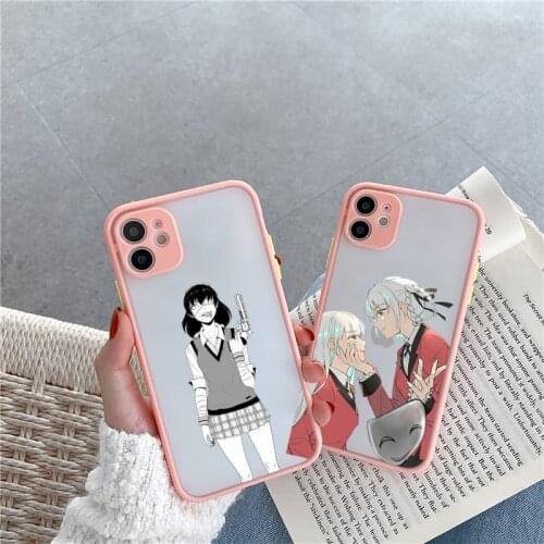 Kakegurui Jabami Yumeko Phone Case For iPhone 12 11 Mini Pro XR XS Max 7 8 Plus X Matte transparent Pink Back Cover