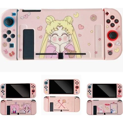 Full Cover Shell For Nintendo Switch Case Sailor Soft TPU Detachable Protective For Nintendo Switch Accessories Pink Cute Girl