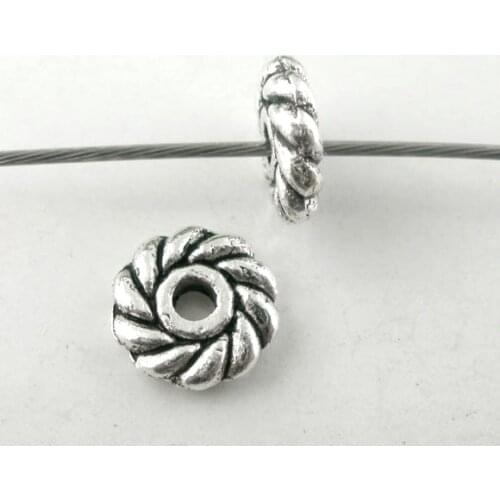 DoreenBeads 200 PCs Silver color Tiny Flower Spacers Beads Findings 6mm (B03790)