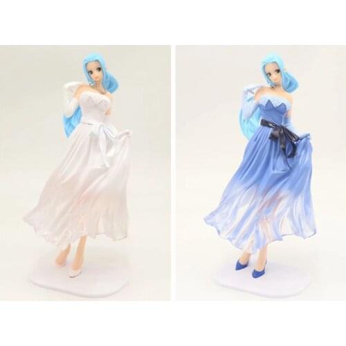22CM Japanese anime figure one piece LADY EDGE WEDDING vivi blue/white dress action figure collectible model toys for boys