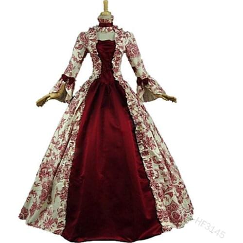 Cosplay Medieval Renaissance Gown Robe Palace Princess Dress Adults Vintage evening gown Lace Long Sexy Party Halloween Costume