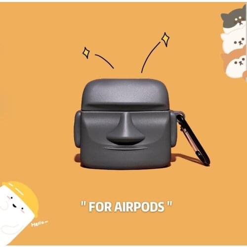 Creative Stone Statue Case for Airpods 1 2 Protect Sleeve for Airpods Pro Personality Hanging Wireless Bluetooth Headset Sleeve