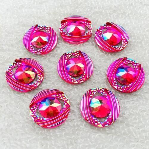 10pcs Round Crystal AB Rhinestones Flat Back Crystals Stones stick Beads button 18mm -E843
