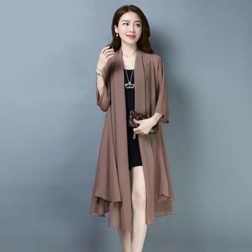 Geskeey Bohemian Summer Beach Wear Long Kimono Irregular Cardigan Solid Chiffon Tunic Women Tops Blouse Shirt Sarong Plage