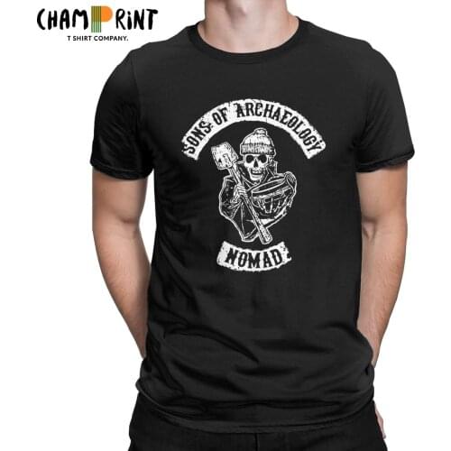 Mens T-Shirt Sons Of Archaeology Nomad Hipster Pure Cotton Tees Short Sleeve Skull T Shirt O Neck Clothing Gift Idea