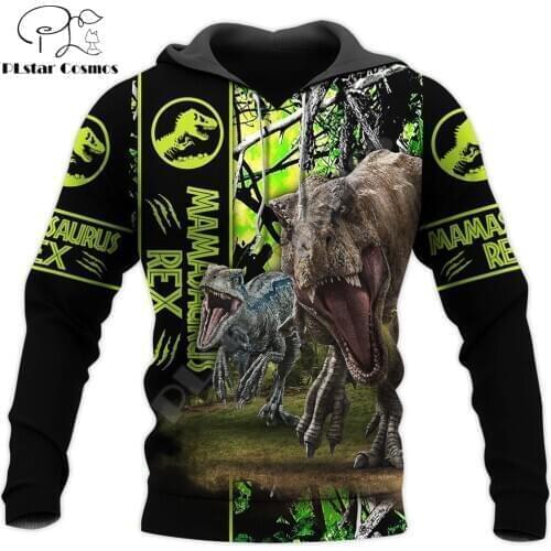 Dinosaur 3D All Over Printed Men hoodies Harajuku Fashion Casual Hooded Sweatshirt Unisex zip hoodies Drop shipping KL002