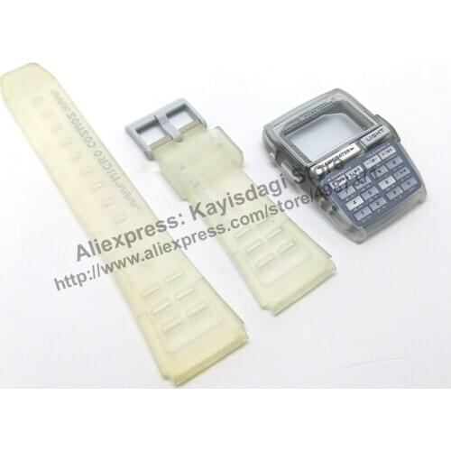 NOS Genuine Casio Micro Cosmos DBC-63MC Gray Rubber Watch Band Strap - Case Bezel Set