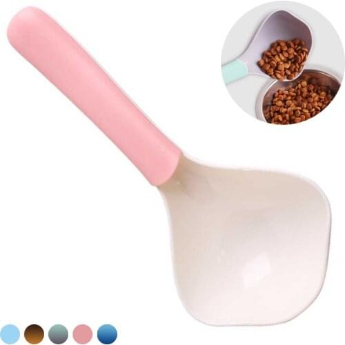 New Pet Supplies Suitable for Cats Dogs Pet Food Spoon Multi-function Easy To Clean Plastic 5color Portable Cute Dog Supplies