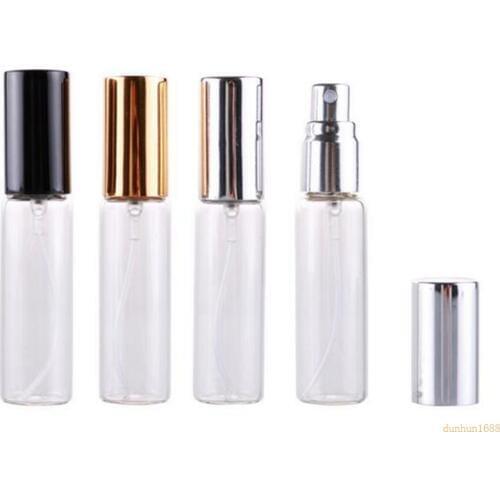 Wholesale 10ml Glass Spray Perfume Bottle With Gold/Silver/Black Cap, Cosmetic Sample Packaging Vials#3253