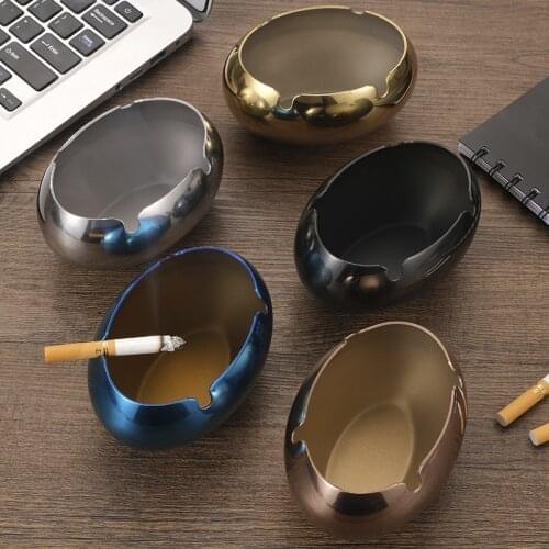 1PCS Creative Thicken Ash Tray Stainless Steel High Temperature Resistant Ashtray Home Desktop Ash Holder Smoking Accessories