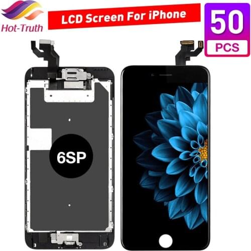 50 pcs Complete LCD For iPhone 6SP 6S Plus Display LCD Touch Screen Digitizer Assembly Replacement Full Set +Home button+Camera