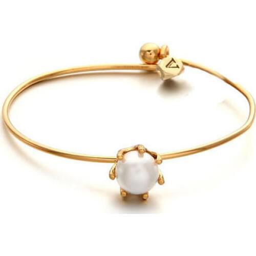 Simple design womens elegant bangles with pearl Fashion Brand Pearl Bracelets Alloy free size cuff jewelry #BR023