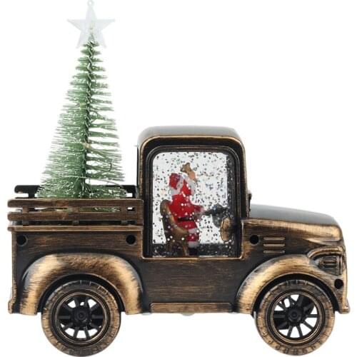 Christmas Decorations Santa Claus Driving Tractor Ornaments Water Injection Wind Lanterns Oil Lamps Christmas Gifts