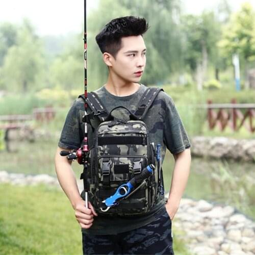 Fishing bag folding single-shoulder dual-use large-capacity outdoor fishing tackle backpack storage travel bag