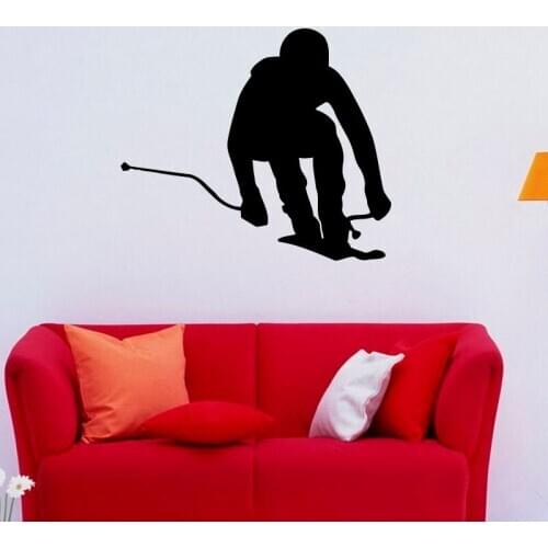 Skiing Ski Wall Stickers Home Decor Removable Vinyl Art Wall Decals Skier Living Room Decal ChildrenS Room Decoration