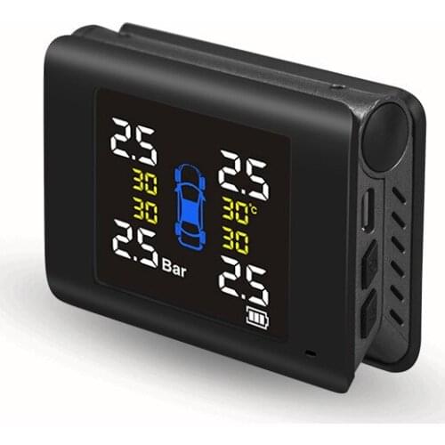 TPMS Car Tire Pressure Alarm Monitor System Folding Style LCD Display With 4 External Sensor Temperature Warning Security System