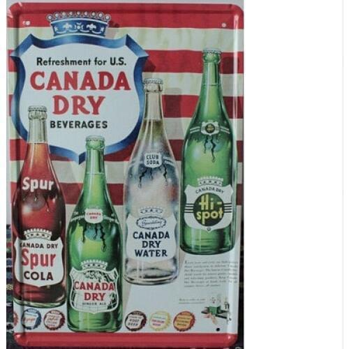 Canada Dry Vintage Tin Sign Bar Pub Home Wall Decor Retro Metal Art Poster 20x30CM