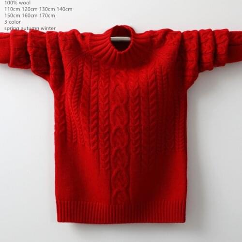 Naizaiga 100% Australia wool red pink white Mock neck Twist long sleeve thicken women Sweater girl youngster Pullovers FMBR115