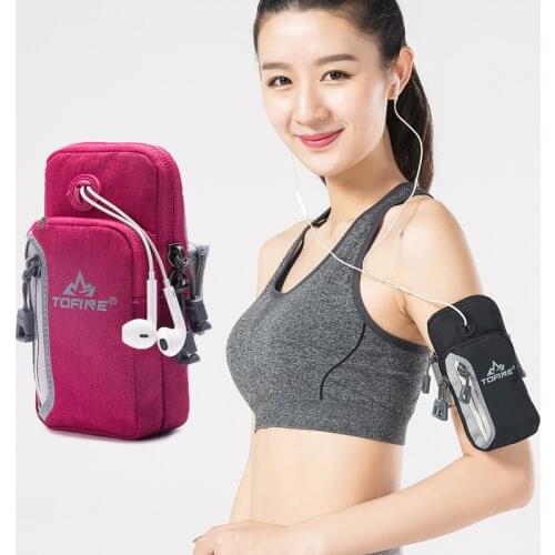 Universal Sport Phone Running Arm Bags for Phone Money Keys Outdoor Sports Arm Package Bag with Headset Hole Running Arm Band
