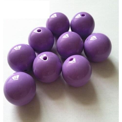 Choose size) 6mm/8mm/10mm/12mm/14mm/16mm/18mm/25mm purple color Gumball Bubblegum Acrylic Solid Beads for Necklace Jewelry