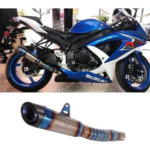 For Suzuki GSXR600 GSXR750 2008-2010 Motorcycle Exhaust Pipe Blue Titanium Alloy Escape No DB Killer Reserve Original Catalyst