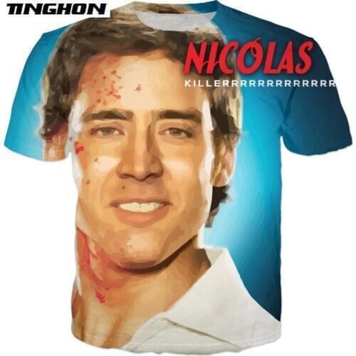 XS-7XL Hot Sale Summer Fashion T Shirt Star Nicolas Cage Funny 3d Print Men Women Casual Tee Shirts 04