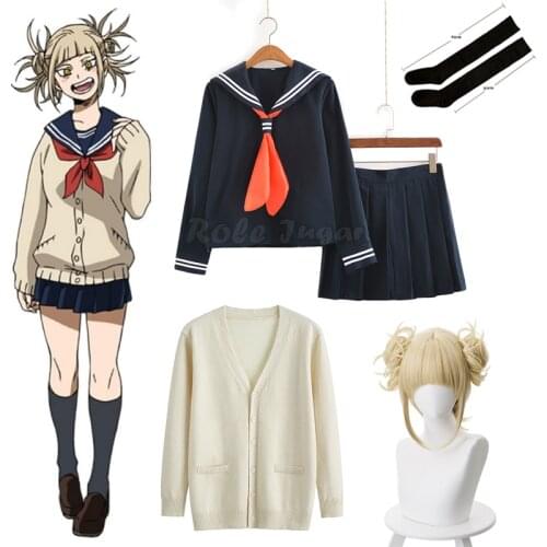 My Hero Academia Cosplay Costume Anime Cosplay Boku no Hero Academia Himiko Toga Women JK Sailor Uniform with Sweaters C62C49