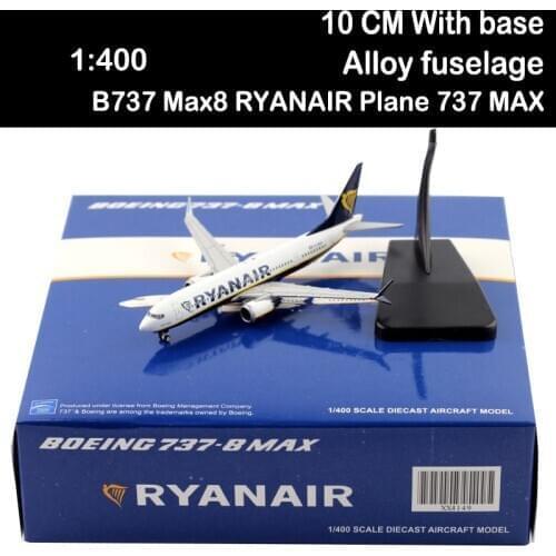 1/400 B737 Max8 RYANAIR Plane 737 MAX RYAN AIR Passenger Air Plane Airline Aircraft Airliner Model Toy No Undercarriage Display