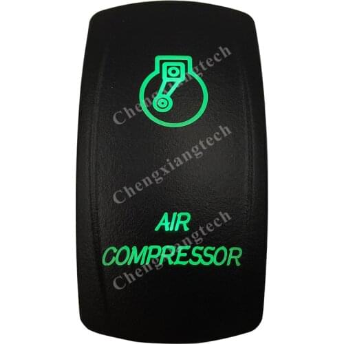 DC 12V 24V AIR COMPRESSOR Rocker Switch GREEN Led lamp 5 Pin ON/OFF SPST Waterproof IP66