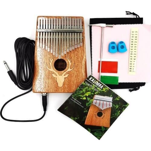 17 Keys Electric Kalimba Thumb Piano Set Portable Keyboard Music Instrument (Maple EQ type)17 key kalimba thumb piano kalimba