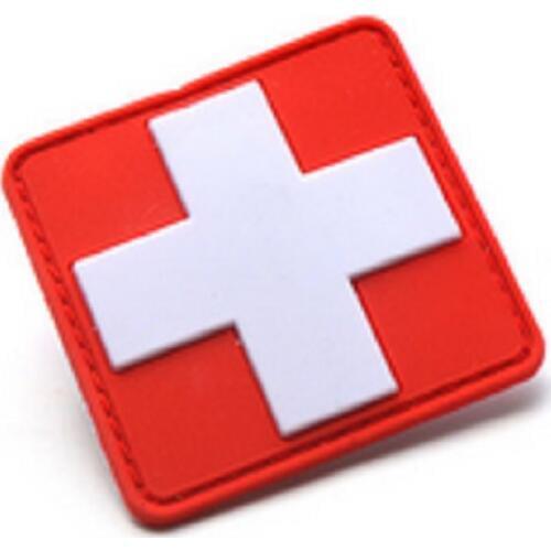 3D PVC Glue Red Cross Patches Tactical Army Badge Red Cross Medical Rescue Logo Backpack Stickers