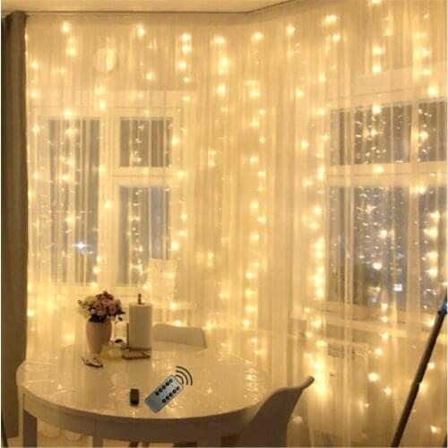 4x3M 400LED Curtain Lights Romantic Garland Wedding Birthday Party Decoration Outdoor Icicle String Light Remote-control 8 Modes