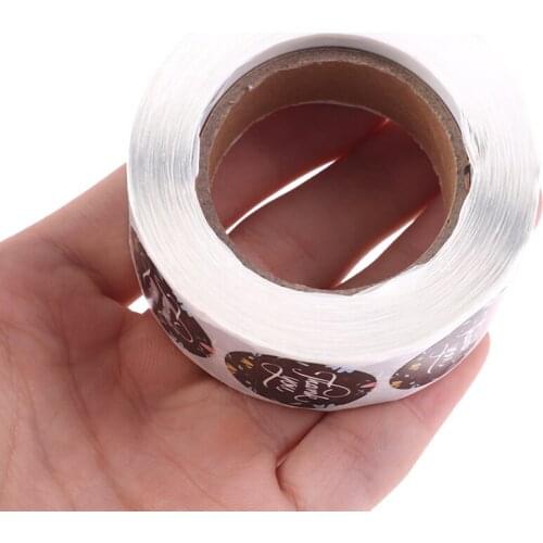 500pcs/roll Round Floral Thank You Stickers Scrapbooking For Package Seal Labels Custom Sticker Decoration Wedding Sticker