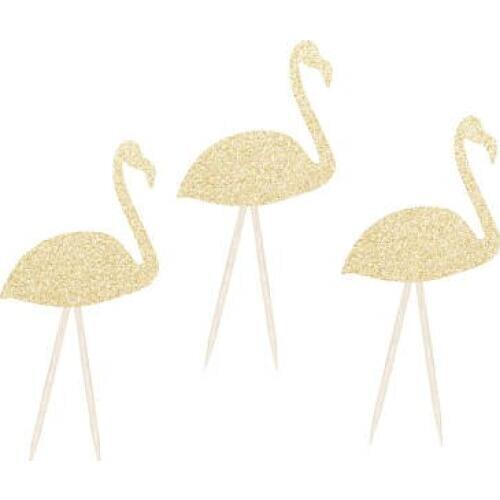 Glitter Flamingo luau party wedding birthday cupcake toppers Anniversary engagement cake decoration doughnut food picks