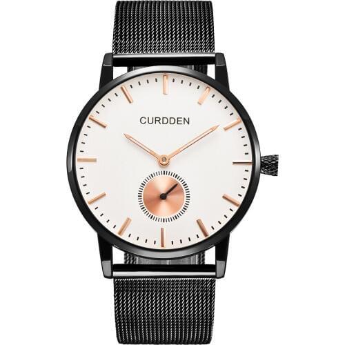 Brand Watches Mens Full Steel Slim Quartz Wrist Watches Black Watch Male Ultra Thin Watches For Men Relogios Masculino Gold 6988