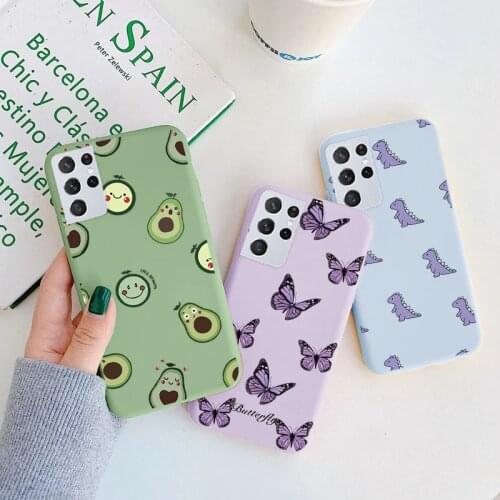 For Samsung Galaxy S21 Ultra Plus 5G Case Soft TPU Phone Cases For Samsung S21+ S21Ultra Flower Silicone Fundas Bumper Coque