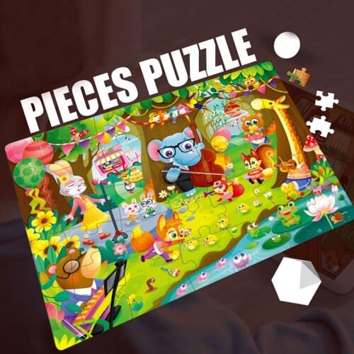 Wooden Puzzle Kids Toy Cartoon Animal Wood Jigsaw 32 Pieces Of Puzzles Suitable For Childrens Educational Learning Puzzle Toy