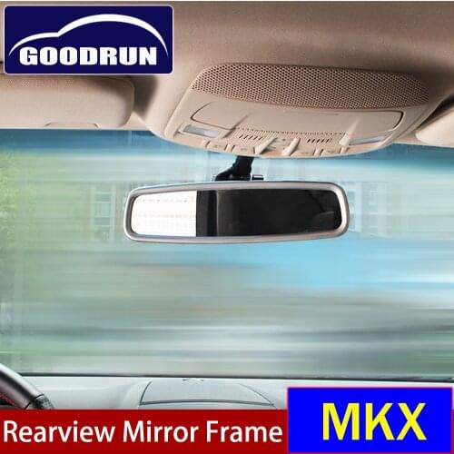 For Lincoln MKX Auto Interior Styling Metal Accessories Inside Rearview Mirror Frame Cover Trim Sticker